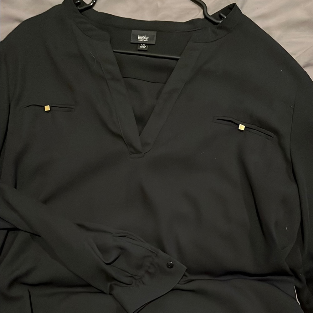 Black Blouse with Gold Details